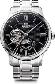 [ORIENT] Sun & Moon Automatic Watch, Mechanical, Automatic, Classic, Men's Black, Black, Watch Sun & Moon, Automatic Winding, Hand Wind