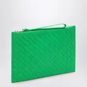 [Bottega Veneta] Pouch Parakeet green in Intrecciato One size Green