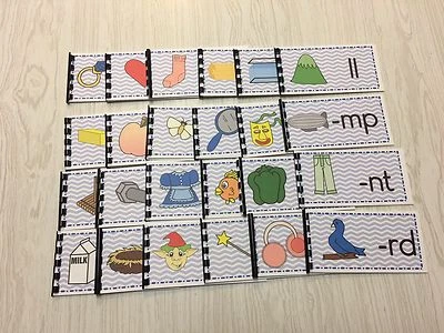 The Blue Series - 24 Ending Consonant Blends Booklets - Montessori