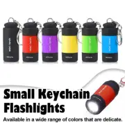 Mini Flashlight White Light Rotary Switch LED Keychain Portable Rechargeable COB