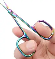 Raheem Cuticle Scissors Professional Cuticle Scissors Curved Thin Stainless Steel Super Sharp Cuticle Cutter Remover Small Beauty Scissors for Cuticles Dead Skin Eyebrows Eyelashes Colorful