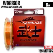 Kamikaze WARRIOR Japanese Super Grade Line - 150m - 6lb ORANGE