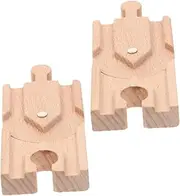 TOBBOMEY 2Pcs Wooden Railway Track Accessories DIY Train Track for Stimulate Creativity and Motor Skills Safe Natural Material for Imaginative Play