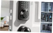 Keyless Entry Door Lock Deadbolt with Handle Set, Door Locks for Front Black