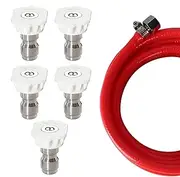 Spray Nozzles for Pressure Washer,5X Pressure Washing Turbo Nozzle - Wear-Resistant Quick Connector Spray Tips Set for Garden, Yard, Driveways and Patios