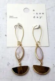 A New Day Semi Precious Eye & Lip Shell Earrings 1 Count