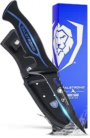 Dalstrong Fillet Knife - 4.7 inch - Night Shark Series - 7CR17MOV High Carbon Steel - Titanium Coated Blade - Water Outdoor & Fishing - Polypropylene Handle - Ballistic Nylon Sheath - NSF Certified
