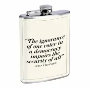 Democracy Em1 8oz Stainless Steel Flask Drinking Whiskey Liquor