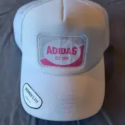 NWT Women's Fit Adidas Foam Front Snapback Trucker Hat Cap White Pink Adjustable
