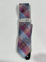 Mens Stacy Adams Multicolor Snow Flake Pattern Tie Matching Pocket Square NEW