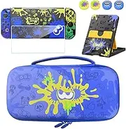 Switch Case Compatible with Nintendo Switch OLED and Nintendo Switch(Splatoon 3),Switch Oled Case Cover with Screen Protector,Playstand,Thumb Grip Caps for Nintendo Switch Oled.(Nintendo Switch Oled)