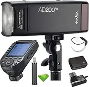 GODOX AD200 Pro AD200Pro w/XProII-F Trigger for Fuji Fujifilm Cameras, TTL Flash 200Ws 2.4G Flash Strobe, 1/8000 HSS, 500 Full Power Flashes, 0.01-1.8s Recycling, 2900mAh Battery Pocket Monolight