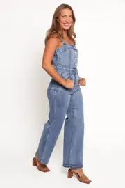 [PUP44] Edan Denim Jumpsuit - Denim 6 mid blue wash