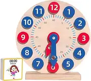 LALADEFIEE 1 Set Clock for Educational Learning Model Bright Color Design for Early Childhood Development Safe and Sturdy Wood Plaything for Kindergarten Teaching