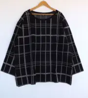 New Autograph Jumper XL Plus Size Womens Knit Pullover Black White Stripe