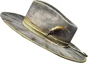 [QIEIEI] Wool Hat Wool Homburg Panama Hat Exotic Feathered for Women Men Photo Props Western for Men Women Unisex Wear Headwear