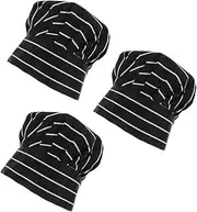 [SAFIGLE] 3pcs Cotton Chef Caps for Adults Breathable Comfortable Elastic Baker Chef Hat for Hotel Kitchens Baking