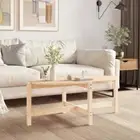 Coffee Table Sofa Lounge Side Lamp Storage Modern Pine Wood 118x63x45cm