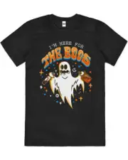 I'm Here for the Booze Funny Ghost Beer Cotton T-Shirt Size 4XL Black Unisex Tee