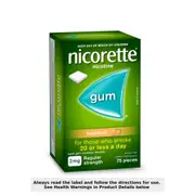Nicorette Quit Smoking Nicotine Gum 2mg Fresh Fruit 75 Pack
