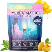 Yerba Mate Instant Tea Powder,yerba magic peach mango，Yerba Mate Tea Supplements With Prebiotics and Probiotics (1 bag)