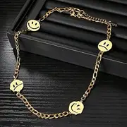 [SHMAZ] Stainless Steel Necklaces Face Pendant Men Chain Choker Necklace For Women