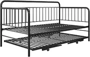 DHP Oddny Metal Daybed with Pop Up Trundle Bed, Twin, Black