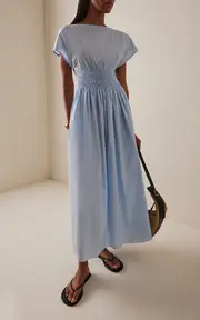 [Matteau] Shirred-Waist Organic Cotton Midi Dress