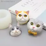 熱賣△❍貓咪矽膠模具加菲貓布偶貓折耳貓DIY車用擴香石寵物蛋糕裝飾網紅
