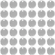 100pcs Stainless Steel Disc Tag Key Fob Labels Metal Engraving Blanks Flat Round Charm Key Chains Stamping Blanks Dog Name Plate Wafer Jewelry