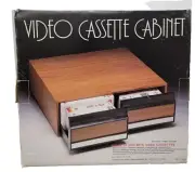 Vintage Videostak Video Cassette Cabinet Holds 24 VHS/ Beta Tapes