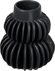 [Bloomingville] Modern Pleated Stoneware, Black Vase