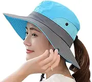 [yanzisura] Folding Bucket Hat - Summer Uv Protection Sun Hat,Waterproof Wide Brim Men's Uv Protection Hat, Outdoor Waterproof Hat, Comfortable Breathable Sun Hat for Fishing Blue, Blue