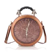 Nevenka Crossbody Purse and Handbags for Women Vintage PU Leather Clock Bag-Brown