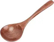 Wooden Spoon Ladle for Cooking Spoons,Large Deep Serving Spoons Soup Ladles,Japanese Style Hand Made Wooden Round Soup Spoon Tableware Kitchen Decoration for Eating Mixing