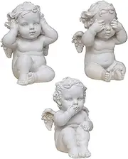 3pcs Retro Angel Furnishings House Decorations for Home Desktop Statue Decoration Home Ornament Praying Angel Statue Desktop Angel Decoration Garden White Vintage Props Resin