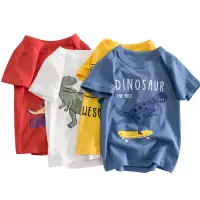 在飛比找蝦皮商城優惠-品牌童裝短袖爆款恐龍新款童裝夏季男孩純棉t恤恐龍圖案上衣兒童