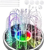Solar Fountain, Solar Water Fountain, Glass 3.5w 16cm/6.3in Round Shape-No Battery, Pump for Bird Bath, Outdoor, Pool, Garden, Pond & Flower Pot (Transparent,Light)