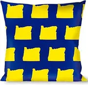 Buckle-Down Oregon State Silhouette Blue/Yellow Throw Pillow, Multicolor