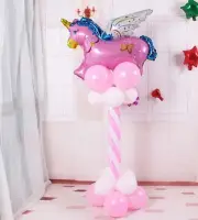 1 Pair Pink Wing Unicorn Foil Balloon Stand Baby Shower Birthday Background