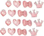 [LIFKOME] 20pcs Glitter Patch Cartoon Resin Decor Diy Accessories for Phone Case Cup Fridge