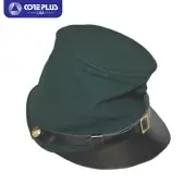 "Men's US Civil War Sharpshooter Kepi - Green Wool Forage Hat, Adjustable Strap"
