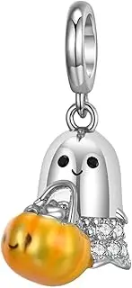 [Generic] Pumpkin Ghost Charm 925 Sterling Silver Bracelet and Necklace Charm, a Jewelry for Women, Family and Friends
