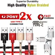 2X 1M 2M Type-C USB Fast Charger Cable For Samsung Galaxy A11 A21S A31 A51 A71