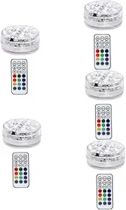 SUPVOX 5 Sets Submersible Led Light with Remote Waterproof Underwater Pond Light for Outdoor Decor and Wedding