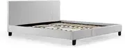 King PU Leather Bed Frame and Headboard - 206cm x 192cm White