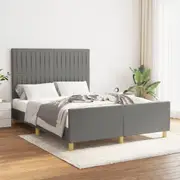 Bed Frame without Mattress Dark Grey Fabric vidaXL