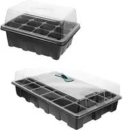 HYTROVE 2 Pack Seedling Tray Set 24 12 Holes Plant Germination Box Set PVC Planting Trays for Garden