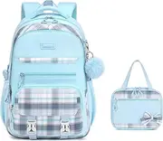 [ASKSKY] Girls Backpack for School, Kawaii Bookbag for Teen Multiple Pockets School Bag for Primary Elementary Middle School