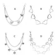 Fashion Double Layer Bag Chain Straps Butterfly Heart Handbag Decorative Chain